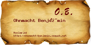 Ohnmacht Benjámin névjegykártya