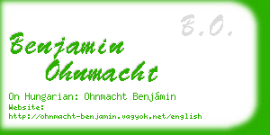 benjamin ohnmacht business card